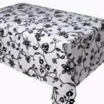 Клеенка Print на тканевой основе Dekorelle Adele 240,разм 1,4*20м черные кружева на белом