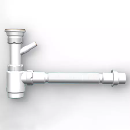 Сифон МИНИ 1 1/2" с нерж выпуском и гибкой трубой(1 1/2//-40/50)(СНР631-00)