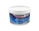 Личное: Sinara Краска в/д фасадная акриловая матовая супбел 1,5кг