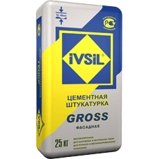 Штукатурная фасадная цементная смесь «IVSIL GROSS» 25кг