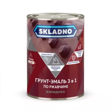 Личное: Грунт-эмаль Skladno по ржавчине,алкидная,черная 1,8кг 448489