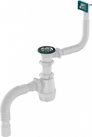Aquant Сифон для кухни 1 1/2х40 с мет.реш с пям перел с г.т 40х40 (ВО155-25MR)