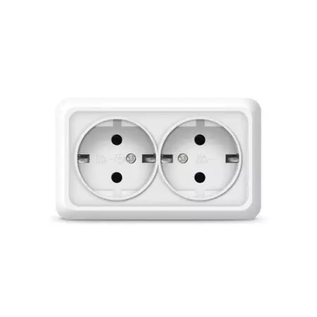 Розетка 2 гнезда 3азем. откр уст 16А белая 361309