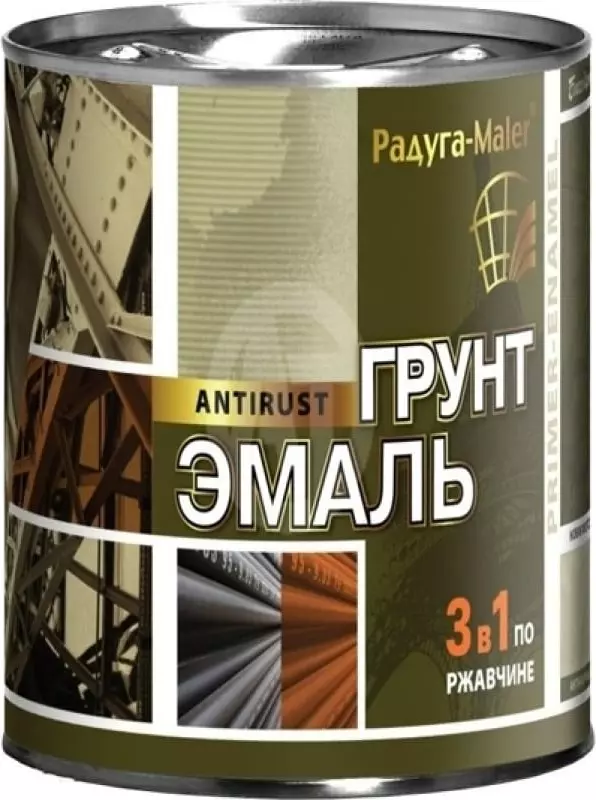 DOC024926083 Грунт-эмаль (3в1) ЗЕЛЕНАЯ 0,9 кг Радуга